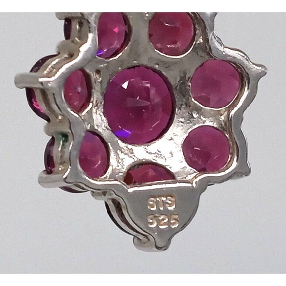 Pink Gemstone Chuck Clemency Earrings STS 925 Sterling Silver Dangle Sparkly! - Picture 9 of 12